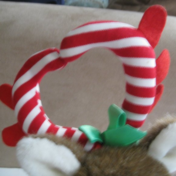 APPLAUSE Christmas Holiday Reindeer 12" Plush Vintage Candy Cane Striped Antlers - Picture 2 of 9